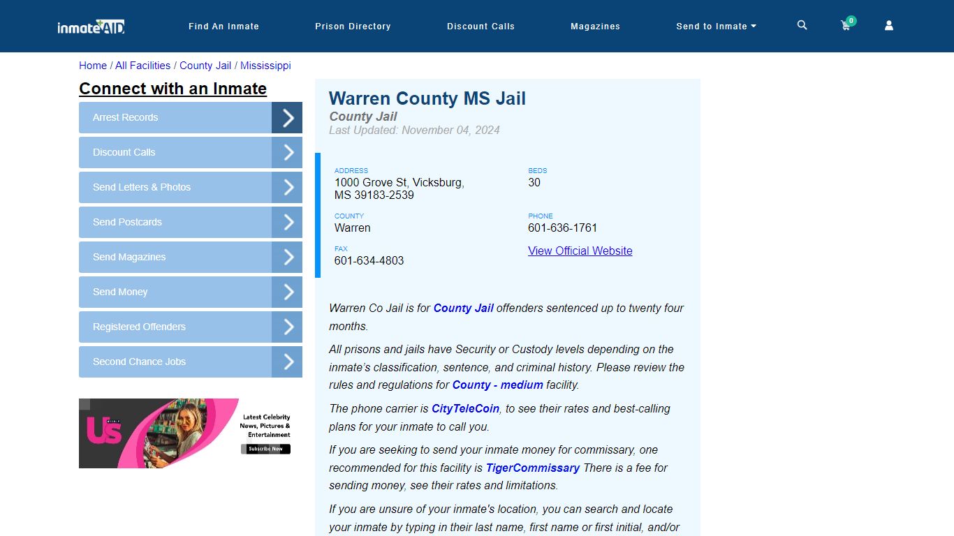 Warren County MS Jail - Inmate Locator